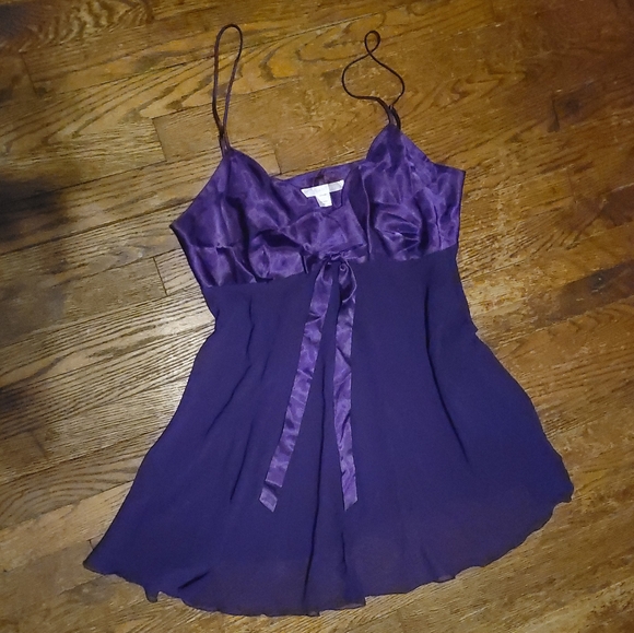 Victoria's Secret Plum Purple Sateen Silk Chiffon Lingerie Teddy size XL - Picture 5 of 11